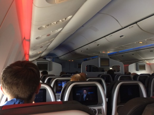 Ooh, snazzy lighting. American colours, of course