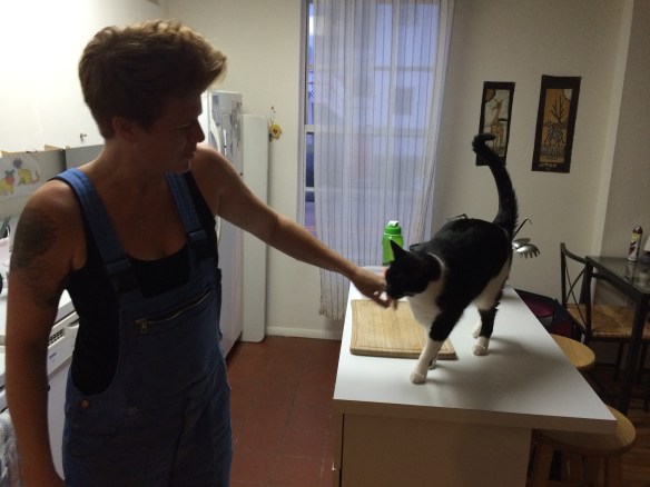 Miranda and one of the cats shes helping