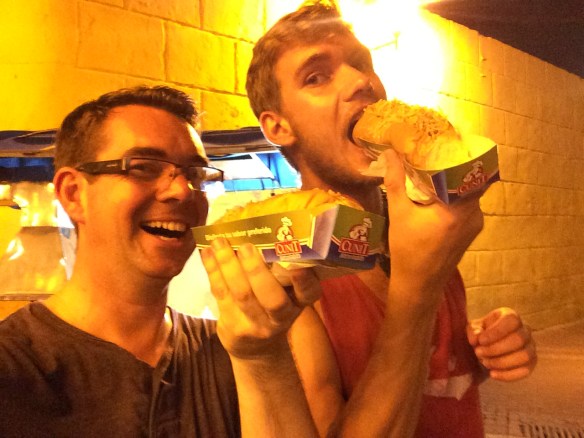 Out with Gabriel just a few hours after arriving