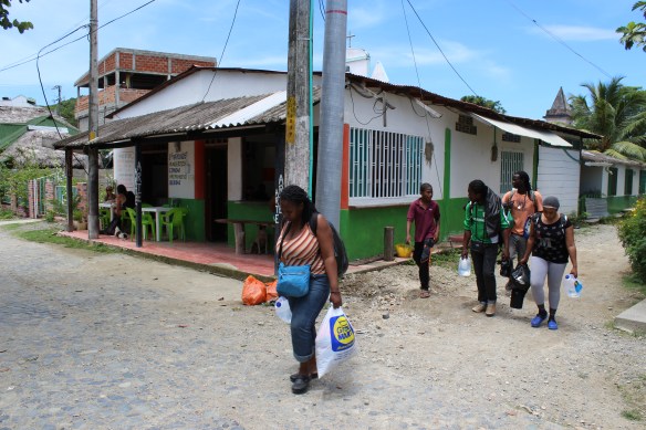 Walking through the village