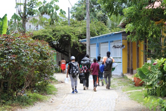Migrants heading off into the Darien Gap jungle
