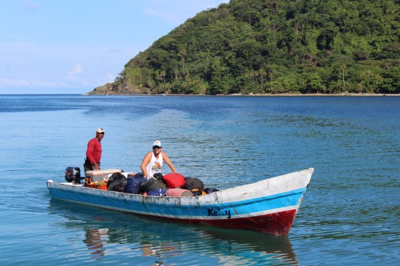 Marco arriving in Sapzurro with all our bags!